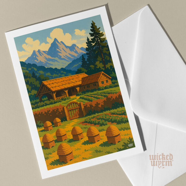 Beorn's Hall | Tolkien Inspired A5 Greetings Card | Blank Inside | Fantasy Gift for Middle-earth Fans | WickedWyrm | UK