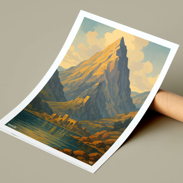 Erebor | The Lonely Mountain | Tolkien Inspired A3 Art Print | Fantasy Wall Decor for Middle-earth Fans | WickedWyrm | UK