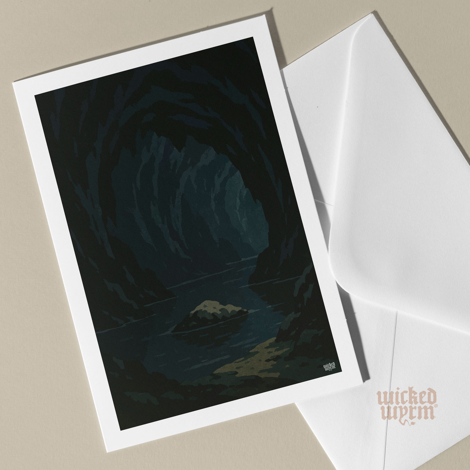 Gollum's Cave | Tolkien Inspired A5 Greetings Card | Blank Inside | Fantasy Gift for Middle-earth Fans | WickedWyrm | UK