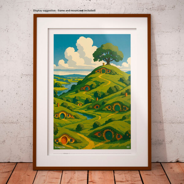 Hobbiton | The Shire | Tolkien Inspired A3 Art Print | Fantasy Wall Decor for Middle-earth Fans | WickedWyrm | UK